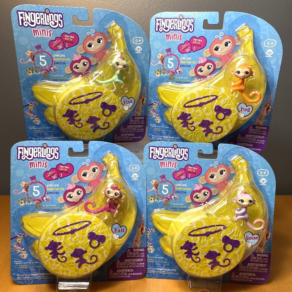 Fingerlings Minis Set of 4 Monkeys Elsa, Kait, Meg & Reese